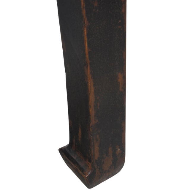 2020s Marble Top Square and Distressed Black Vintage Accent or Side Table, 25"h For Sale - Image 5 of 6
