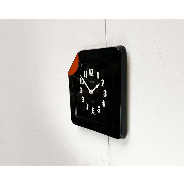 Metal Vintage German Ceramic Wall Clock from Junghans, 1970s For Sale - Image 7 of 18