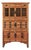 Vintage Korean-Style Wooden Storage Tansu Cabinet With Lattice Doors & Iron Hardware For Sale