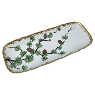 Flora Danica Porcelain Rectangular Plate by Bing & Grøndahl, Denmark, 1929 For Sale