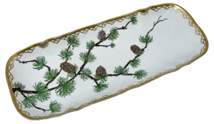 Flora Danica Porcelain Rectangular Plate by Bing & Grøndahl, Denmark, 1929