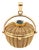 Late 20th Century 14k Yellow Gold Enamel Boat Nantucket Lightship Woven Basket Charm/Pendant For Sale