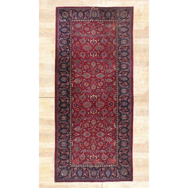 Signed Antique Persian Mashhad Rug, 04'11 X 10'11 For Sale - Image 11 of 11