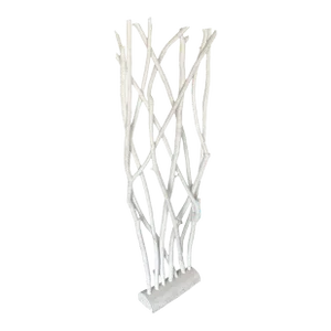 1970s White Modernist Driftwood Floor Sculpture Room Divider