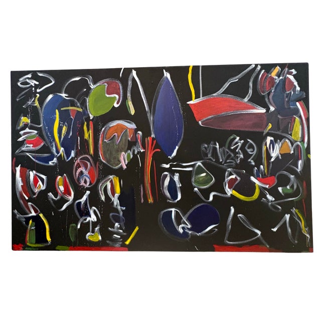 Large Impressive Abstract Painting in Acrylic by Artist Marjorie Schlossman, 6 Ft. X 10 Ft. For Sale - Image 10 of 11