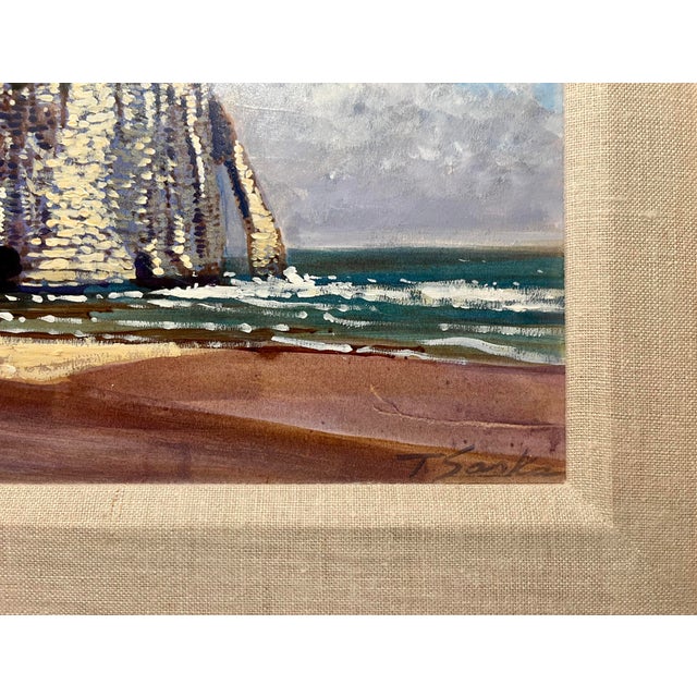 Coastal 1990's Tim Saska Original Acrylic Coastal Cliffs Seascape Painting Framed, Signed For Sale - Image 3 of 6