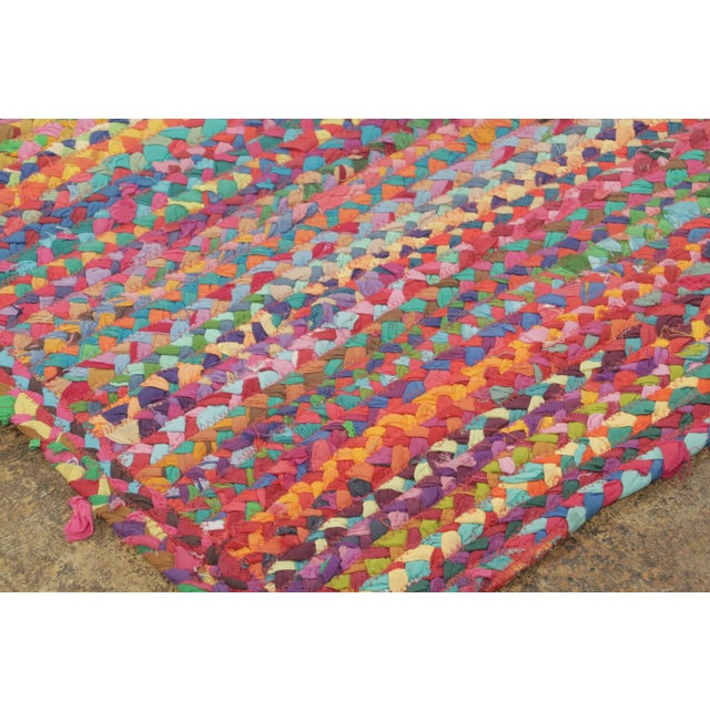 1950s Vintage Italian Braided Polychromatic Wool Rug by Rug & Kilim, Europe For Sale - Image 5 of 9