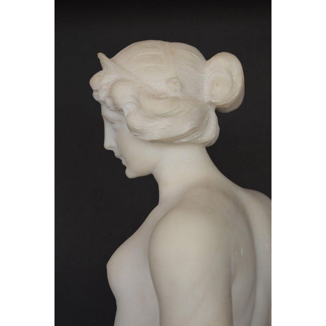 Late 19th Century Italian Carrara Marble Statue of a Young Lady. For Sale - Image 9 of 16