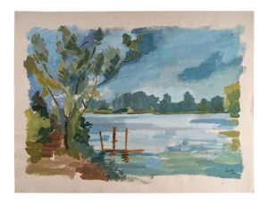 Laconic Landscape, Lake and Countryside, Paper