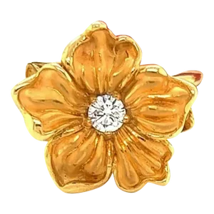 Carrera Y Carrera Diamond 18k Yellow Gold Flower Ring - Size 6.5