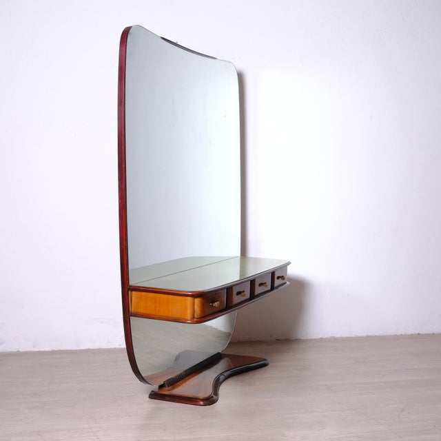 Italian Design Briarwood Dressing Table with Mirror and Drawers, 1950s For Sale - Image 14 of 18
