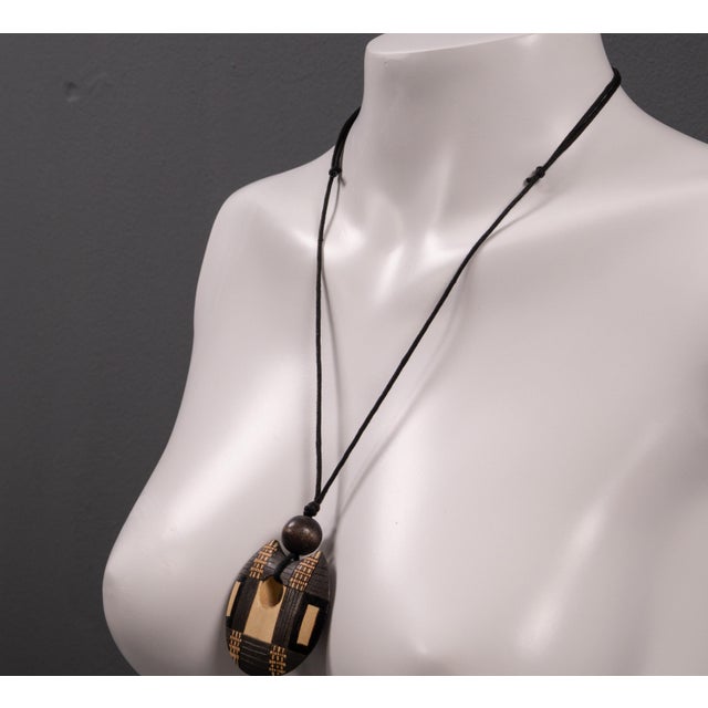 Wooden Costume Jewelry Pendant, 1980s For Sale - Image 6 of 11
