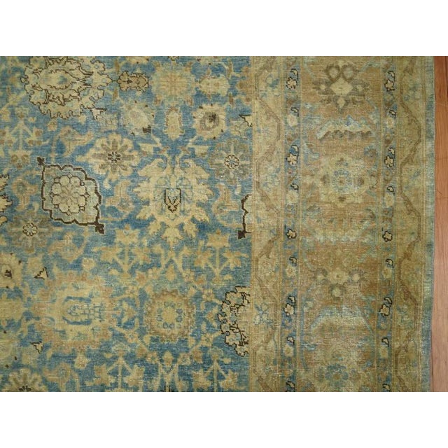 Antique Pale Blue Persian Tabriz Rug - 9'5" x 12'10" For Sale - Image 12 of 18