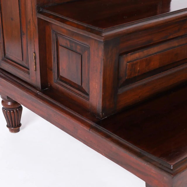 Burnt Umber Antique British Colonial Step Down Stands or Tables For Sale - Image 8 of 10
