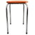 Mid-Century Modern Tube Frame Stool in Orange Leather, 1970s For Sale - Image 4 of 6