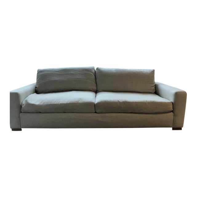 Restoration Hardware Linen Sofa Cleaning Baci Living Room