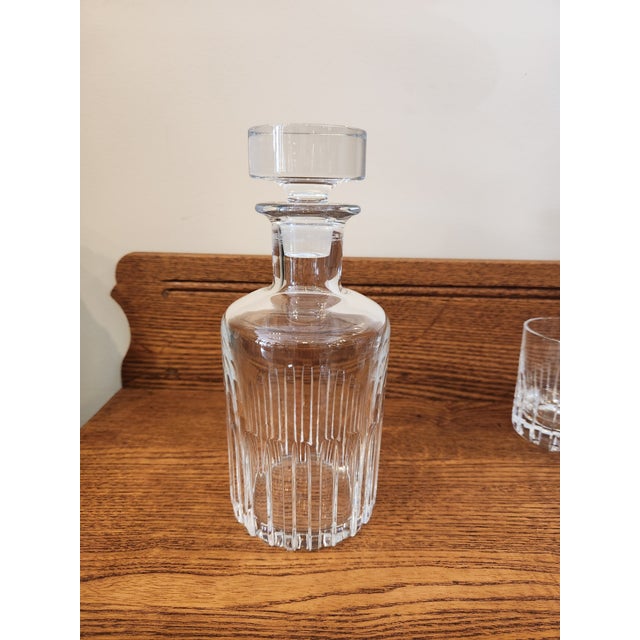 Art Deco 1980s Baccarat Rotary Glasses, Decanter, and Ice Bucket For Sale - Image 3 of 12