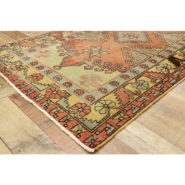 Vintage Turkish Oushak Rug - 03'05 X 05'04 For Sale In Dallas - Image 6 of 9