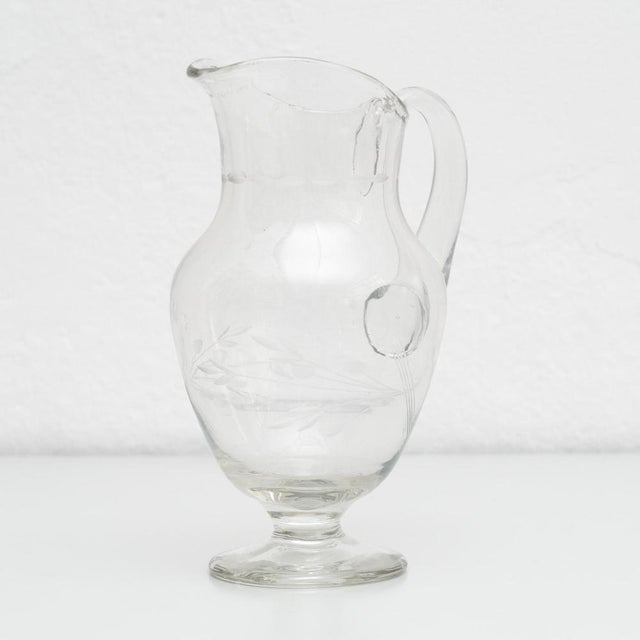 French Blown Glass Water Jug, 1950s For Sale - Image 11 of 17