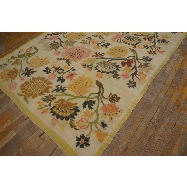 Antique Bessarabian Flatweave Rug With Floral Design in a Special Ivory Background Color For Sale - Image 12 of 12