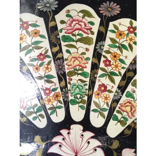 Gorgeous Vintage Chinoiserie Paper Mache Asian Tray wall hanging. Perfect for any space and for the interior designer.