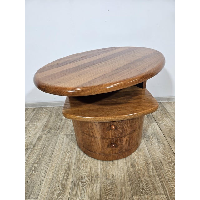 Brown Teak TV Table with Swivel Top from Silkeborg Møbelfabrik, 1960s For Sale - Image 8 of 15