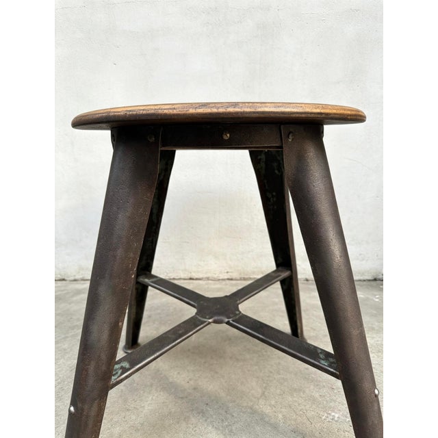 Industrial 4-Leg Work Stool from Ama, 1930s For Sale - Image 4 of 8
