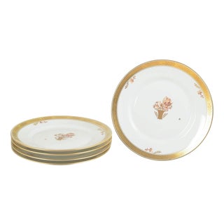 Golden Basket Lunch Plates in Porcelain from Royal Copenhagen, 1965, Set of 5 For Sale