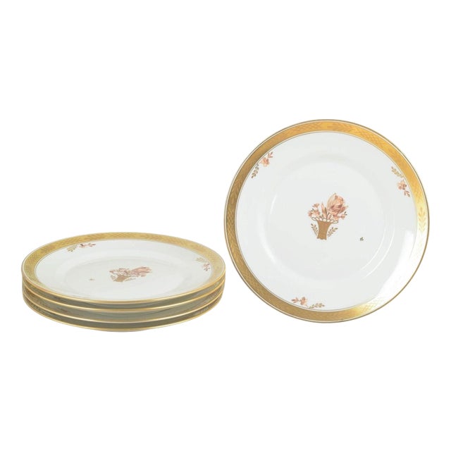 Golden Basket Lunch Plates in Porcelain from Royal Copenhagen, 1965, Set of 5 For Sale
