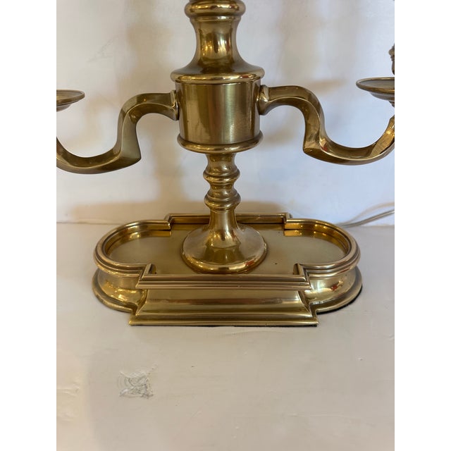 1980s 1980s Frederick Cooper Solid Brass and Metal Buillotte Lamp For Sale - Image 5 of 8