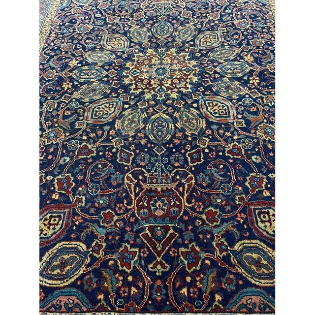 1950s Persian Yazd Area Rug 4’6″ X 6’2″ For Sale - Image 4 of 10