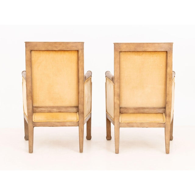 Mid 20th Century Pair of Restauration Style Fruitwood Bergeres For Sale - Image 5 of 10