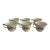 Vintage Ivory China Teacups With Platinum Trim and Poppy Motif, Set of 6 For Sale