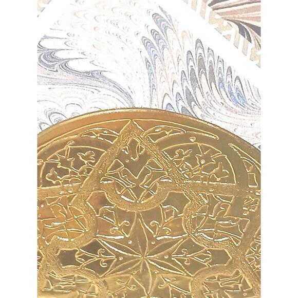 1960s Exotic 3d Foil Watercolor Art Star of David Artist Signed Framed Gold Handpainted For Sale - Image 11 of 16