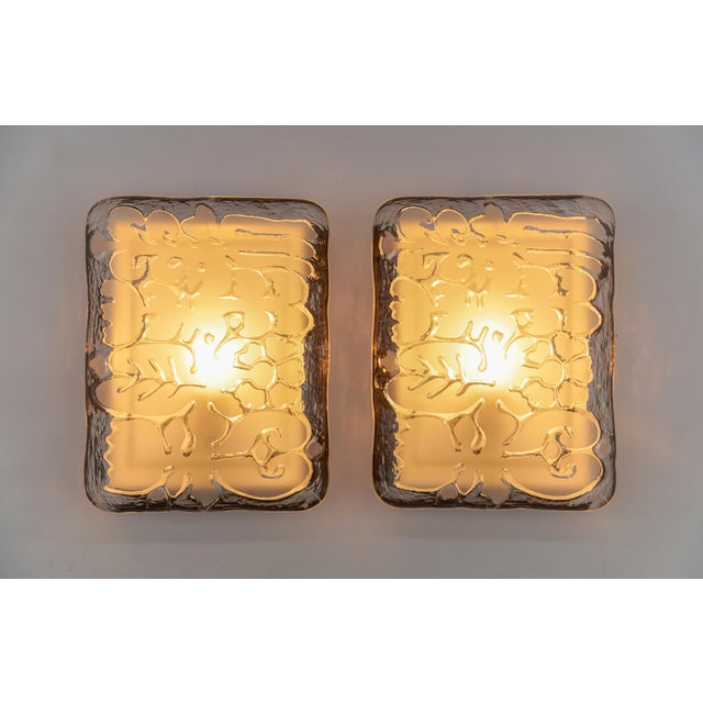 Space Age Wall Lights in Satin Glass by Peill & Putzler, 1970s, Set of 2 For Sale - Image 4 of 14