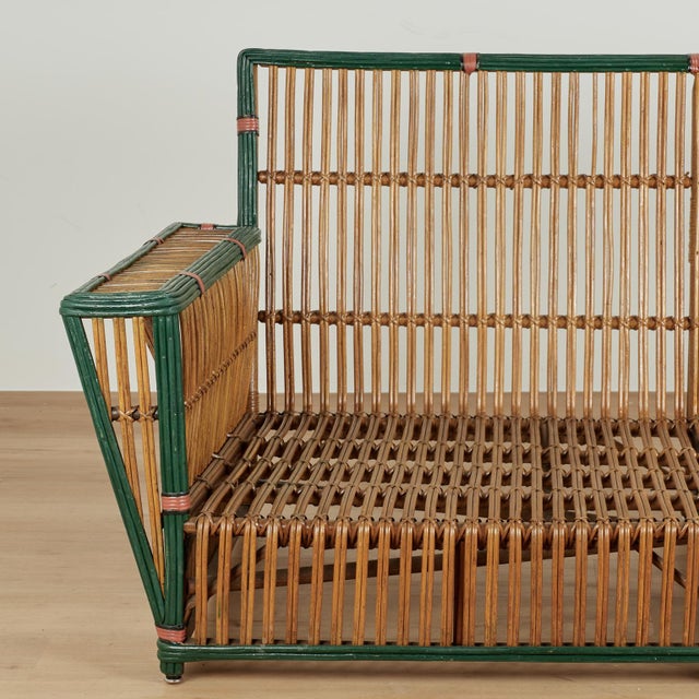 1930s Four Piece Suite of Art Deco Rattan Porch Furniture For Sale - Image 5 of 18