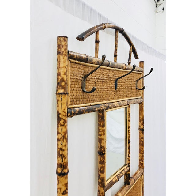 Vintage Scorched Bamboo Hall Tree Chairish