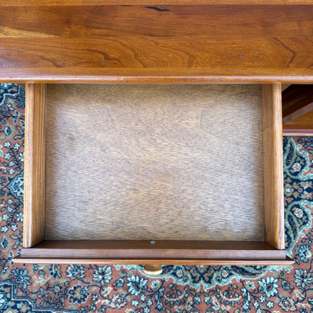 Wood Vintage Hunt Country Furniture American Shaker Solid Cherry 1 Drawer Nightstands - A Pair For Sale - Image 7 of 15