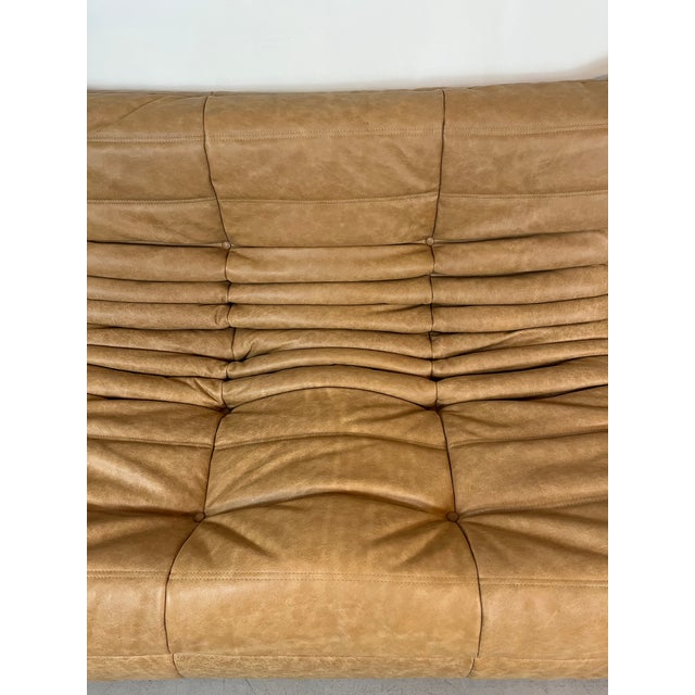 Togo Sofa in Camel Leather by Michel Ducaroy for Ligne Roset, Set of 5 For Sale - Image 13 of 14