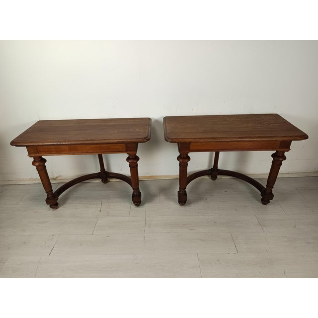 Antique Console Table in Oak For Sale - Image 3 of 18