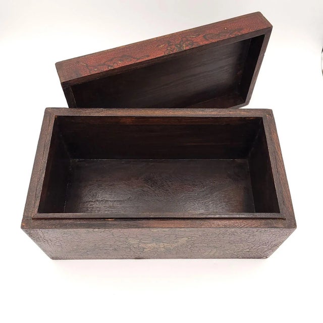 Paint 19th Century Chinese Lacquered Box With Gilt Decoration For Sale - Image 7 of 8