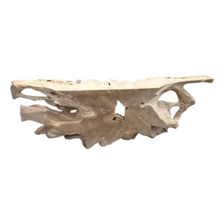 Andrianna Shamaris Monumental Bleached Teak Wood Console Table For Sale