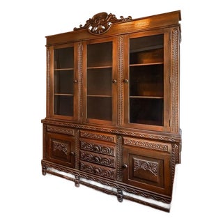 Vintage Solid Mahogany Spanish Colonial Cabinet For Sale