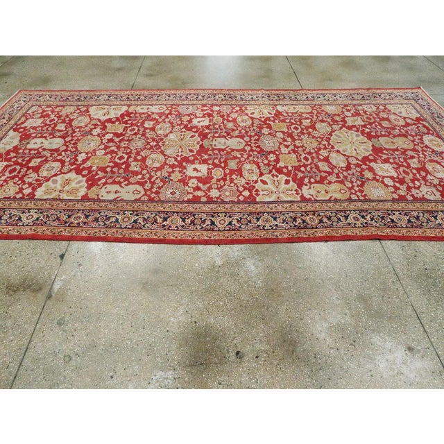 Textile Early 20th Century Handmade Persian Sultanabad Long and Narrow Gallery Carpet For Sale - Image 7 of 10
