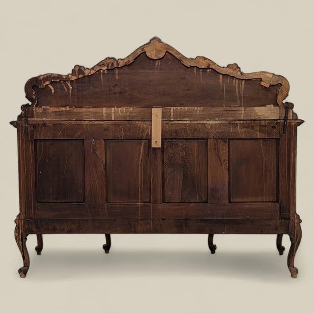 Wood Antique Italian Carved Burl Wood Sideboard, 19th Century, Victorian, Marble For Sale - Image 7 of 10