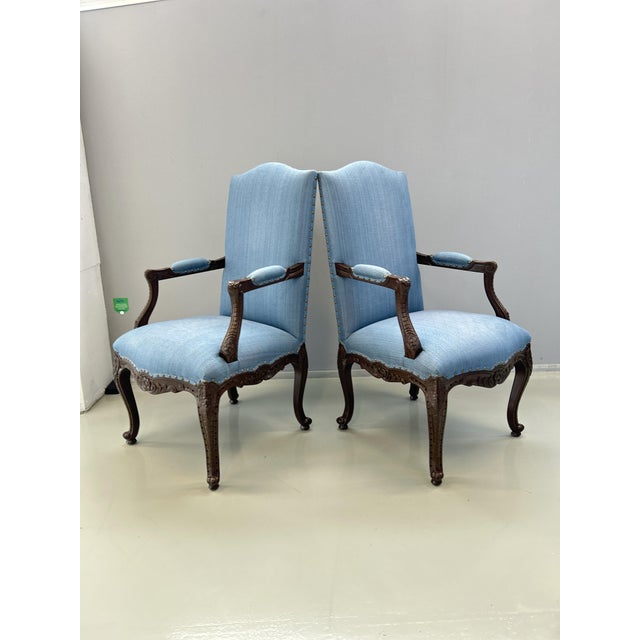 Louis XV Head Chair in Wood and Upholstery For Sale - Image 3 of 12