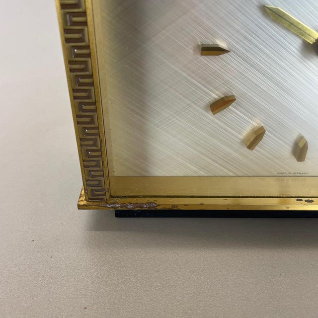 Vintage Modernist Metal Brass Table Clock from Diehl Dilectron, Germany, 1960s For Sale - Image 9 of 18
