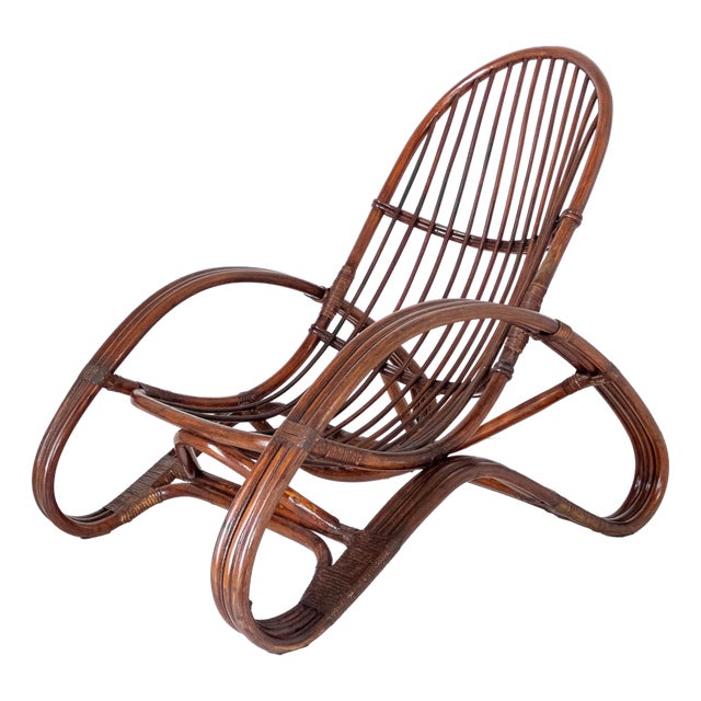 Mid-Century Modern Bamboo Armchair by Tito Agnoli, 1960s For Sale