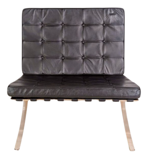 Barcelona Armchair in Black Leather by Mies van der Rohe for Knoll International