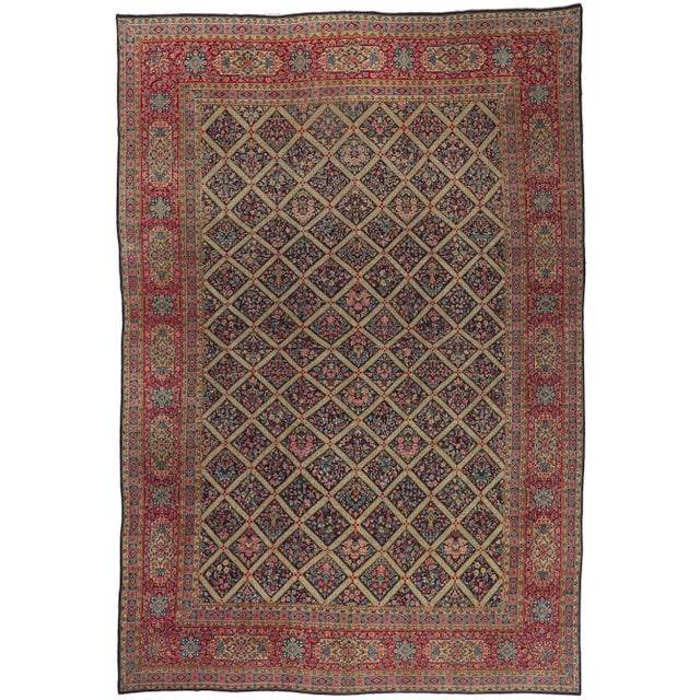 Early 20th Century Antique Persian Kerman Rug, 13'00 X 19'00 For Sale - Image 10 of 10